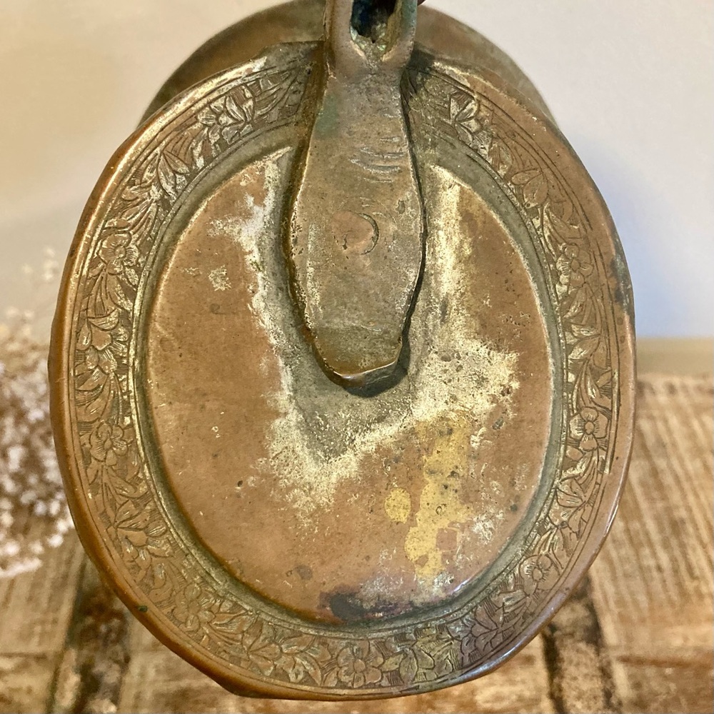 Hand Etched Vintage Metal Pitcher with Lid and Dovetail Joinery Middle Eastern - Picture 13 of 17
